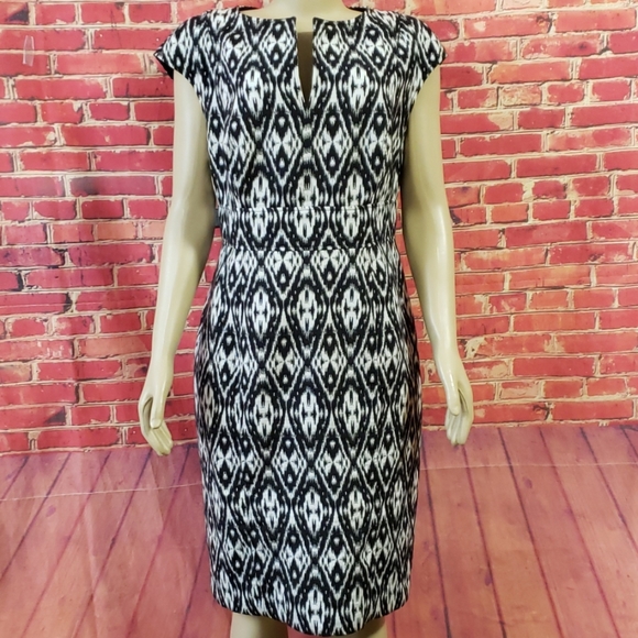Jones New York Chic Madness Black Ivory Dress 16 - Picture 2 of 7